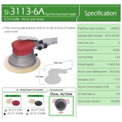 Máy chà nhám tròn SI-3113-6AM