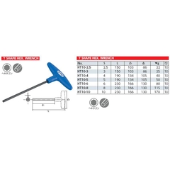 Lục giác chìm chữ T cán nhựa KTC HT10