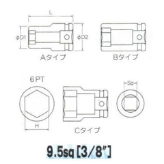 Đầu khẩu vặn ốc 3/8 BP308