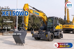 Máy xúc đào bánh lốp XCMG gầu 0.58 m3 Model: XE150WD