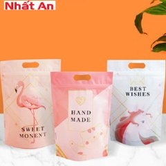 Túi zip đựng bánh kẹo hồng hạc mèo ngựa