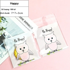 Túi dán đựng bánh kẹo Be Happy 7x7cm