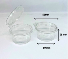 Hộp nhựa nắp liền đựng sốt mochi 2oz 50ml - lốc 50 cái