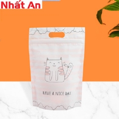 Túi zip đựng bánh kẹo mèo Have a nice day