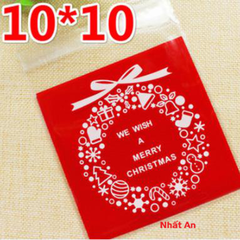 Túi dán Noel 10x10cm - 100 cái