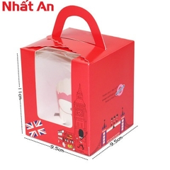 Hộp cupcake 1 bánh - màu đỏ