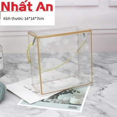 Hộp nhựa vuông đựng bánh kẹo 14x7cm - Mẫu 1