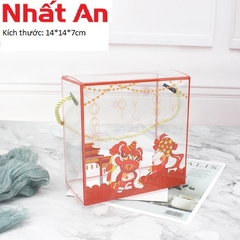 Hộp nhựa vuông đựng bánh kẹo - Mẫu 4
