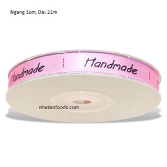 Ruy băng handmade hồng 1cm - dài 22m