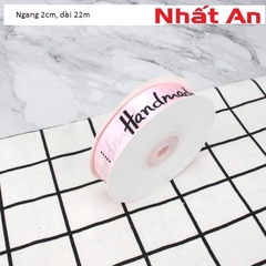 Ruy băng handmade hồng 2cm - 22m