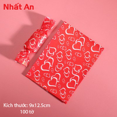 Giấy gói kẹo nougat xoắn TRÁI TIM ĐỎ - 100 tờ