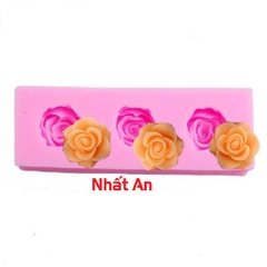 Khuôn silicone 4D 3 hoa hồng