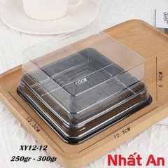 Khay nhựa trung thu vuông đế đen XY12-12 250 - 300gr