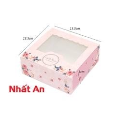 Hộp giấy đựng bánh kẹo hoa hồng size trung