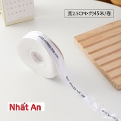 Ruy băng Best wish for you màu trắng