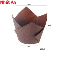 Cup giấy (chén giấy) tulip màu nâu lốc 50 cái