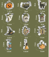 Bộ nhấn cutter 12 hình Halloween cao 2.5cm