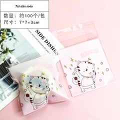 Túi dán đựng bánh kẹo Mèo 7x7cm