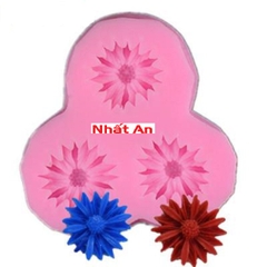 Khuôn silicone 4D hình 3 bông hoa