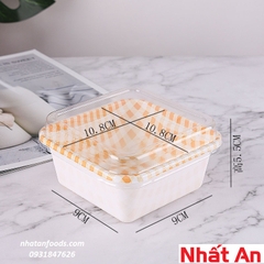 Hộp nhựa Caro hình vuông màu cam