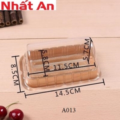 Hộp nhựa chữ nhật đế vàng A013