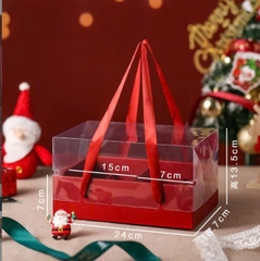 Hộp giáng sinh Noel quai xách màu đỏ