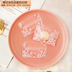 Túi hàn miệng 5x8cm Hoa Anh Đào - 100 túi