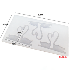 Khuôn silicone ngói socola đôi chim thiên nga