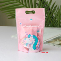 Túi zip Unicorn hồng
