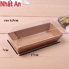 Hộp giấy kraft nắp nhựa trong E1985 (cao 6,5cm)