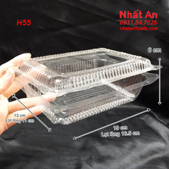 Hộp nhựa trong nắp gặp H55