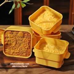 Khuôn Trung thu vuông hoa sen cá chép 500gr