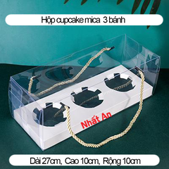 Hộp cupcake mica 3 bánh