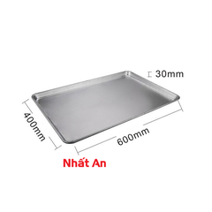 Khay nhôm nướng bánh không chống dính 40x60cm (Cao 3cm)