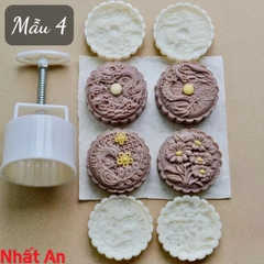 Khuôn Trung Thu lò xo 4 mặt Long Phụng và Hoa có 2 size