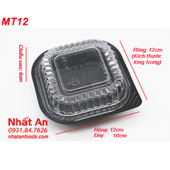 Hộp nhựa đế đen hình vuông MT12