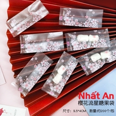 Túi kẹo nougat hoa anh đào 4*9cm 200 túi