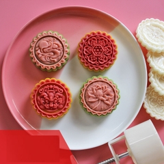 Khuôn Trung Thu 4 mặt Lân Sen 125gr