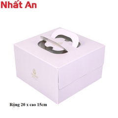 Hộp bánh kem giấy kèm đế 20 x 15cm màu tím