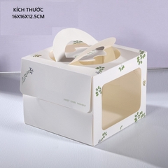 Hộp bánh kem size nhỏ cỏ xanh 16 x cao 12.5cm