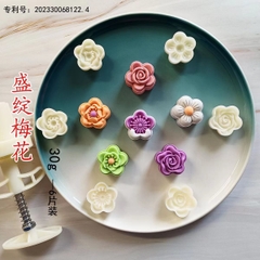 Khuôn trung thu 6 mặt hoa 3D 30gr