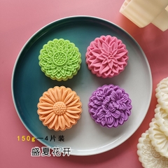 Khuôn trung thu 4 mặt hoa mùa hè 150gr - 180gr