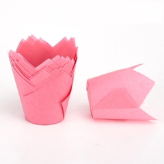 Cup giấy (chén giấy) tulip màu hồng lốc 50 cái