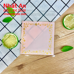 Túi dán đựng bánh trung thu / cookies Viền Hoa 12x12cm - 100 cái