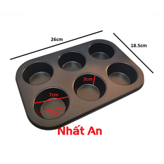Khuôn cupcake nhôm chống dính 6 bánh/ 12 bánh