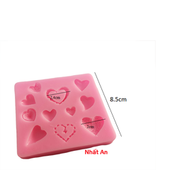 Khuôn silicone 4D trái tim