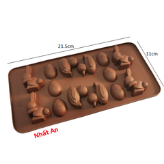 Khuôn silicone nâu con vịt & thỏ