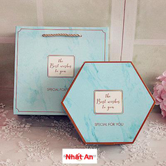 Hộp giấy lục giác xanh