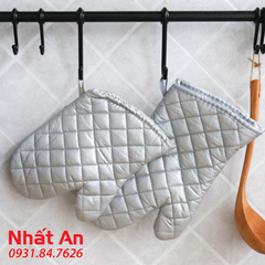 Bao tay lò nướng bạc / Găng tay cách nhiệt bạc (Có 3 size)