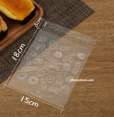 Túi dán bánh mì ngọt, đựng bánh kẹo 15x18cm - 100 cái